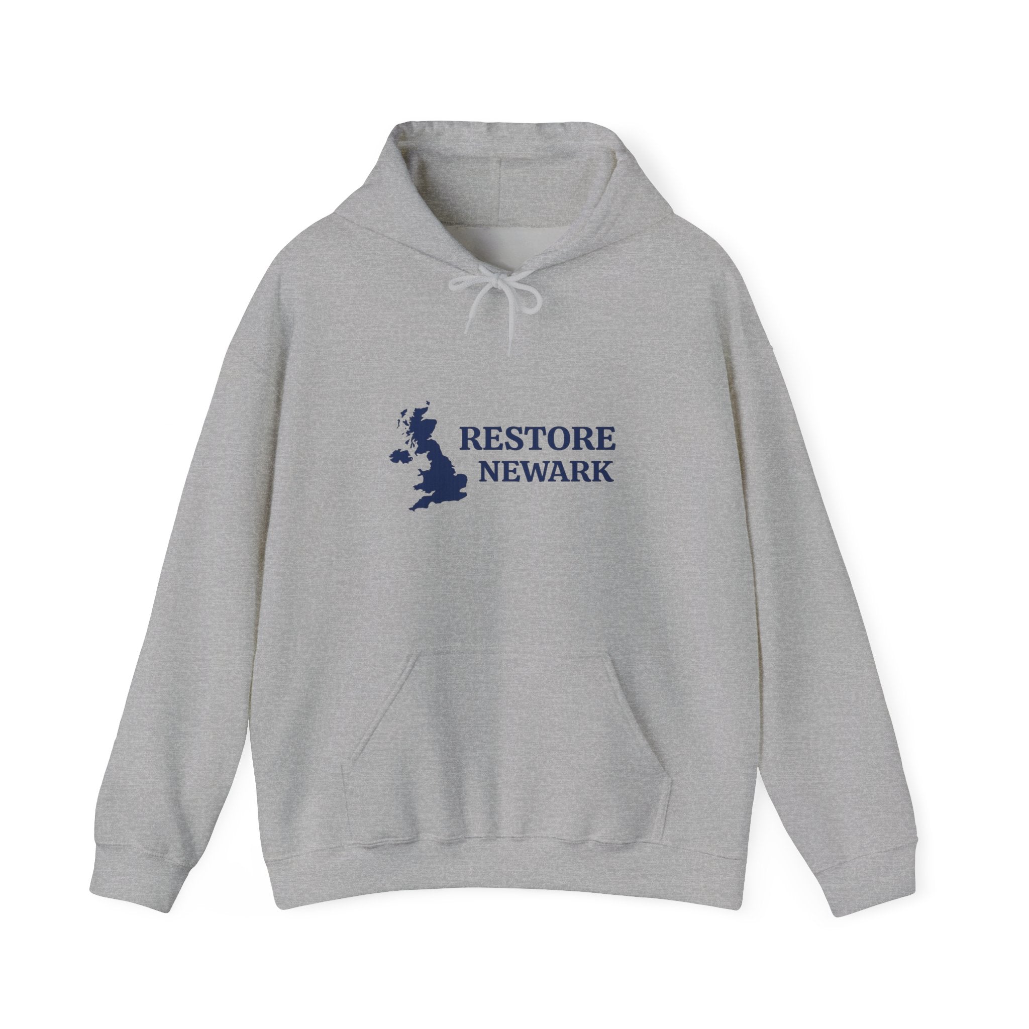 Restore Newark Hoodie — UK Map Logo Sweatshirt, Community Pride Pullover