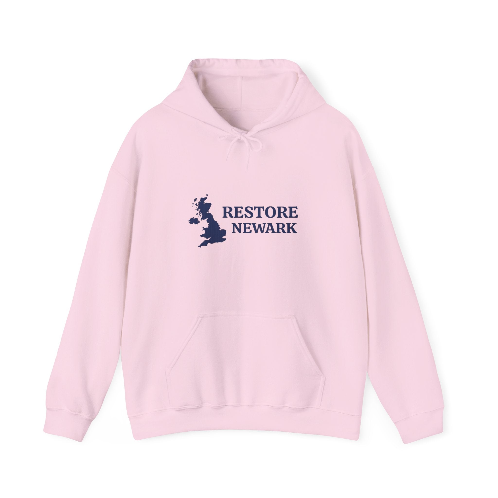 Restore Newark Hoodie — UK Map Logo Sweatshirt, Community Pride Pullover