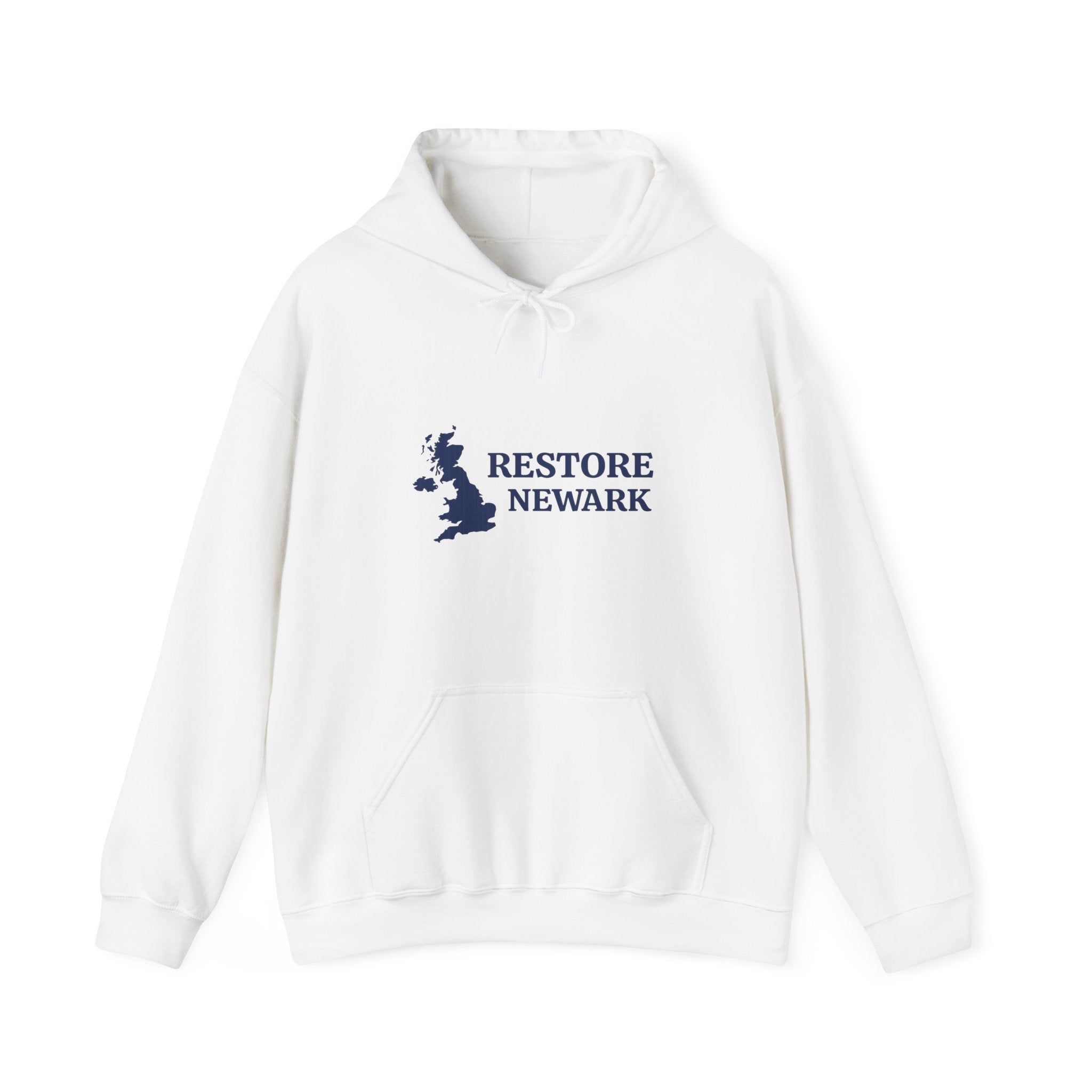Restore Newark Hoodie — UK Map Logo Sweatshirt, Community Pride Pullover