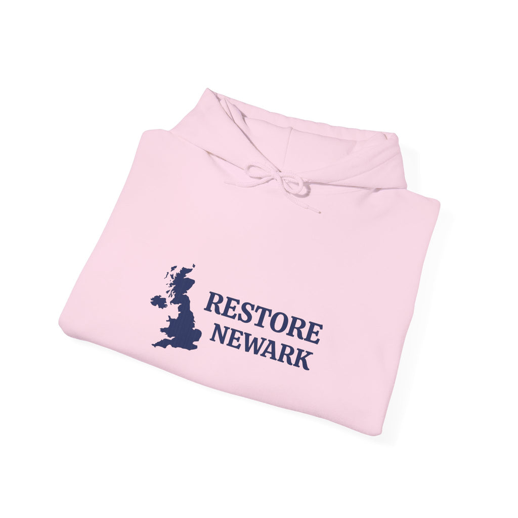 Restore Newark Hoodie — UK Map Logo Sweatshirt, Community Pride Pullover