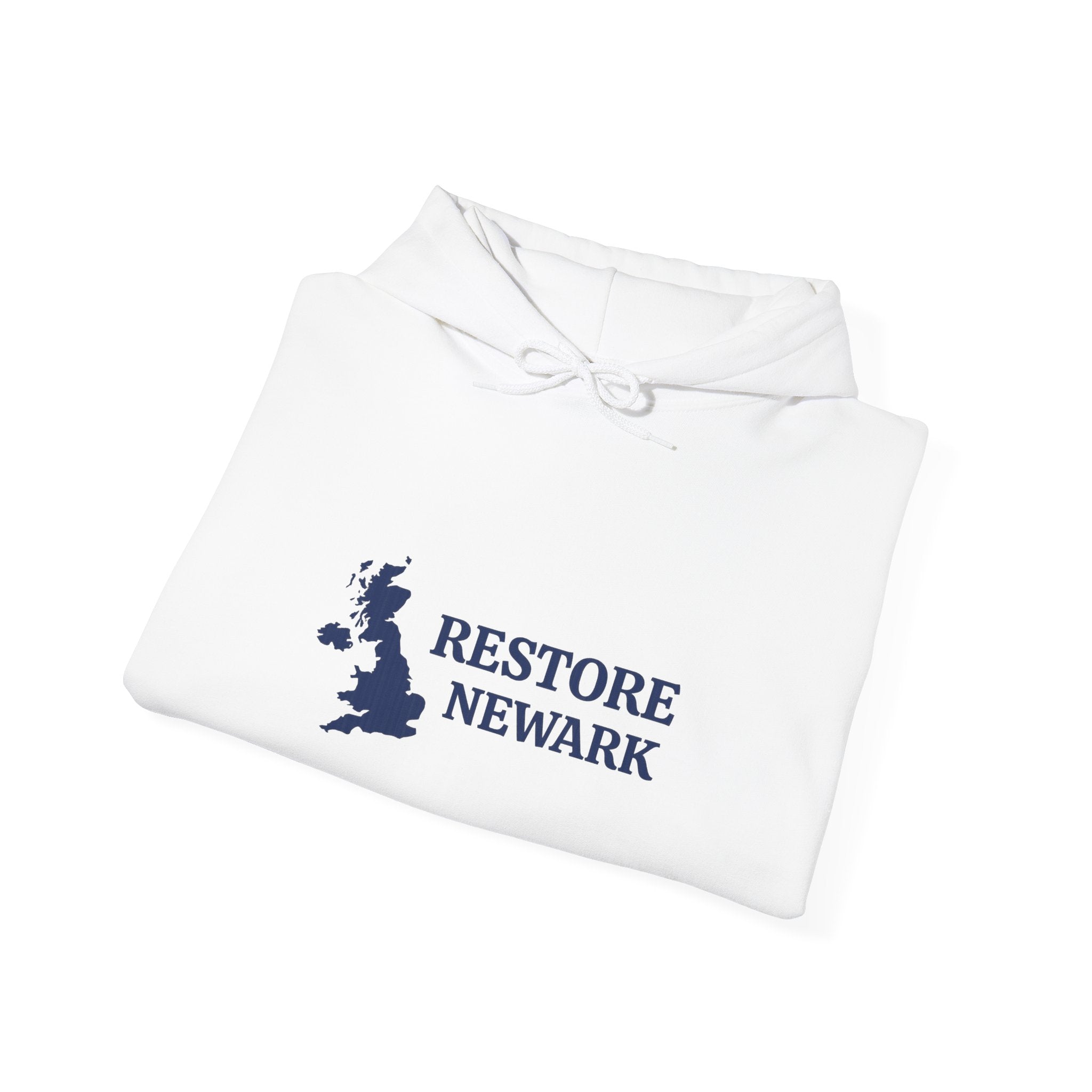 Restore Newark Hoodie — UK Map Logo Sweatshirt, Community Pride Pullover